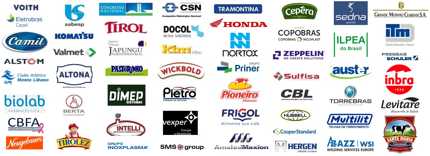 Painel com marcas de clientes atendidos